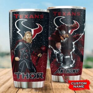 Personalized Name NFL Houston Texans & Thor Tumbler Cup