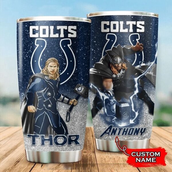 Personalized Name NFL Indianapolis Colts & Thor Tumbler Cup