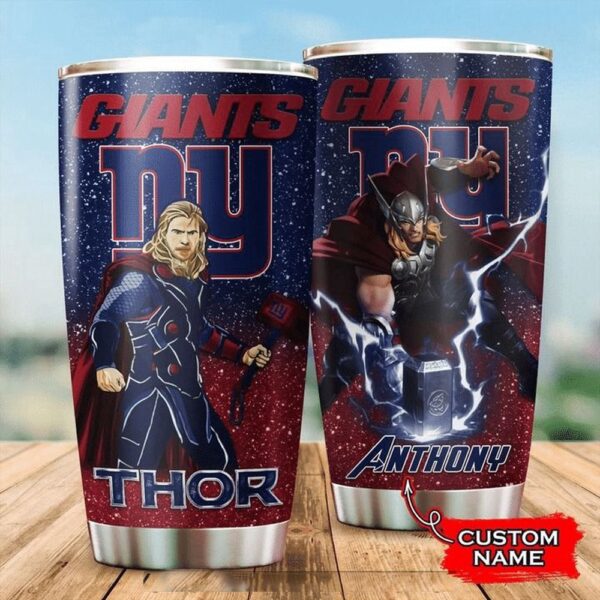 Personalized Name NFL New York Giants & Thor Tumbler Cup