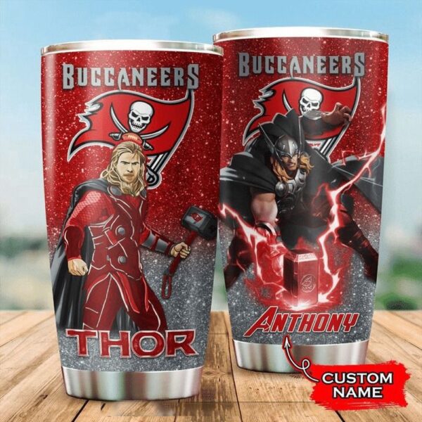 Personalized Name NFL Ta Bay Buccaneers & Thor Tumbler Cup