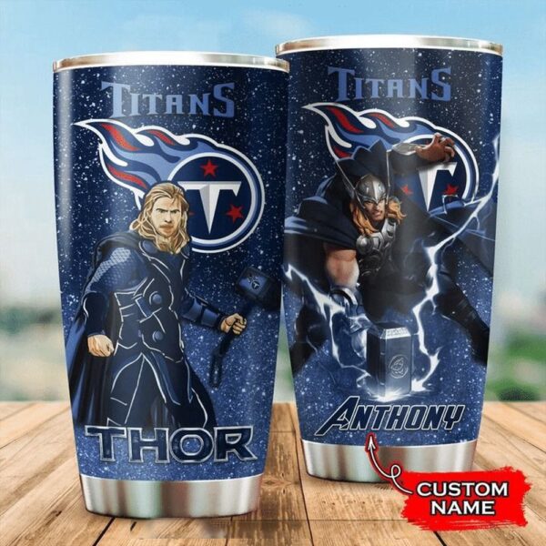 Personalized Name NFL Tennessee Titans & Thor Tumbler Cup