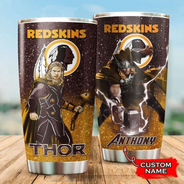 Personalized Name NFL Washington Redskins & Thor Tumbler Cup