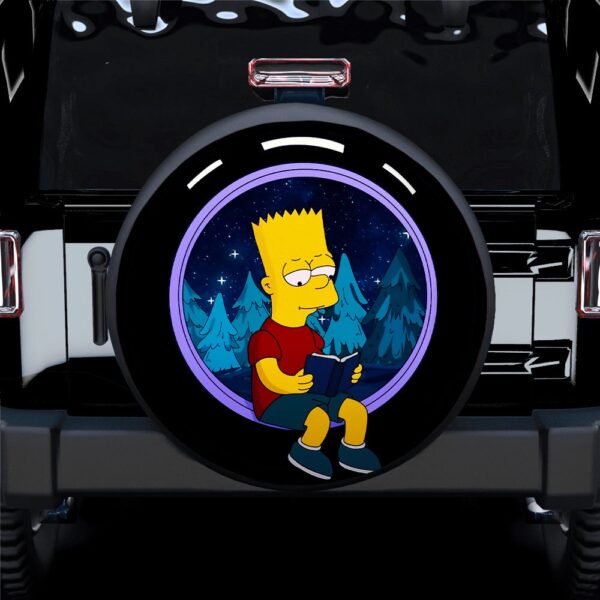 Bart Simpson Reading Book Chill Spare Tire Cover Gift For Campers