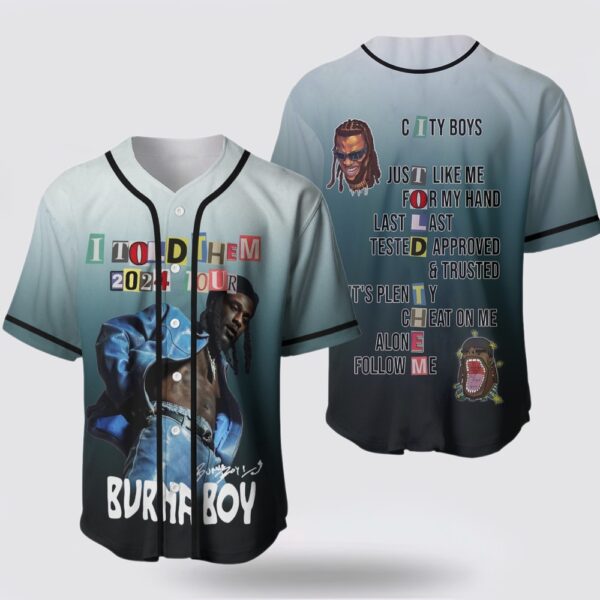 Burna Boy Tour 2024 Baseball Jersey Shirt