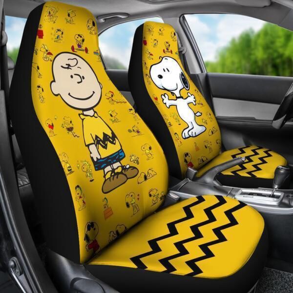 Charlie & Snoopy Yellow Car Seat Cover