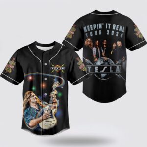 Comfimerch Band Keeping It Real 2024 Tesla Baseball Jersey Shirt