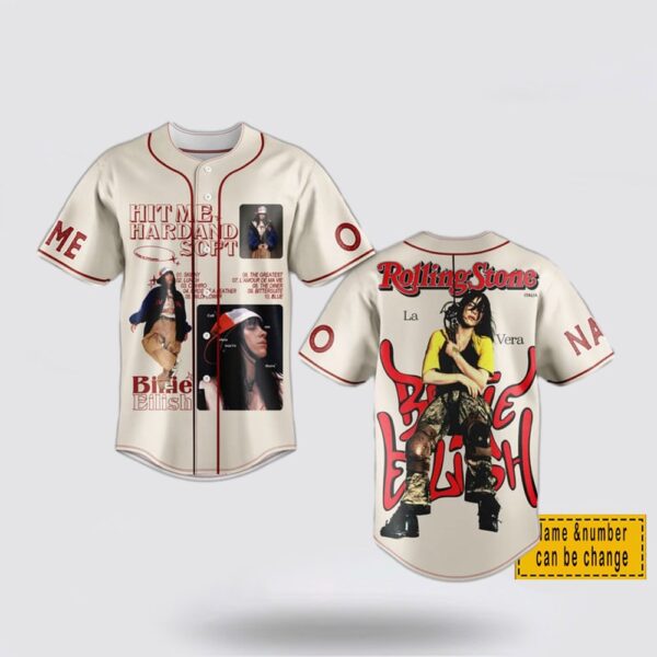 Custom Name And Number Billie Eilish Rolling Stone Special Baseball Jersey Shirt