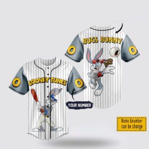 Custom Name And Number Bugs Bunny Looney Tunes Baseball Jersey Shirt