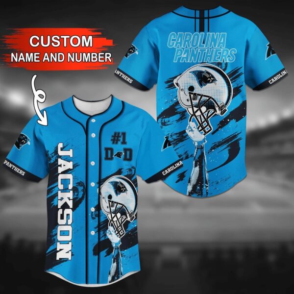 Custom Name And Number Carolina Panthers NFL Baseball Jersey