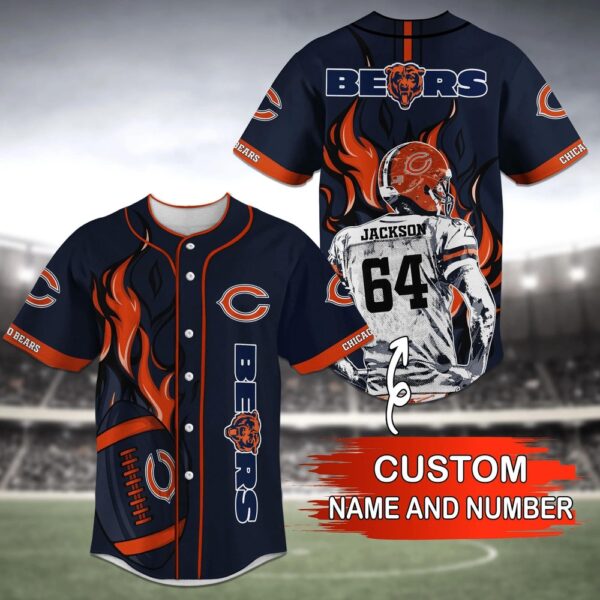 Custom Name And Number Chicago Bears NFL Baseball Jersey Shirts