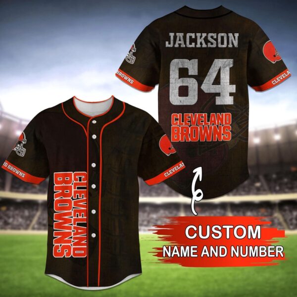 Custom Name And Number Cleveland Browns NFL Baseball Jersey Shirt