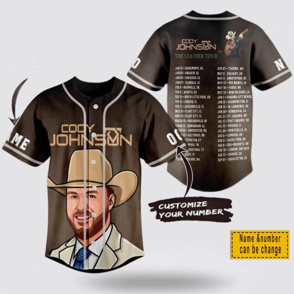 Custom Name And Number Cody Johnson The Leather Tour 2024 Baseball Jersey Shirt