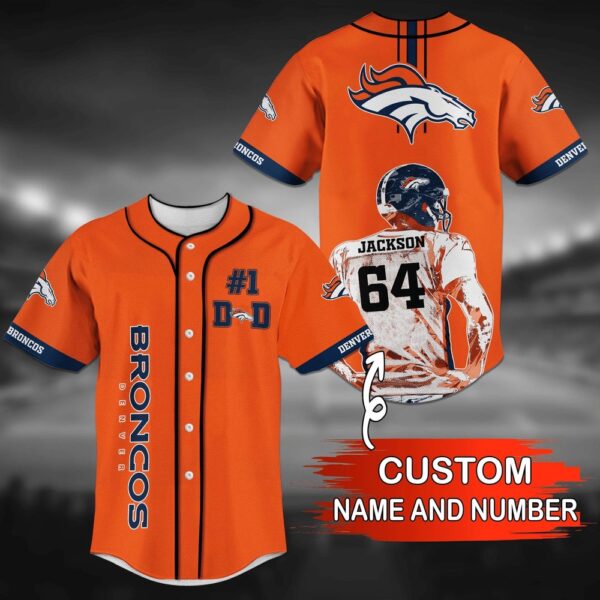 Custom Name And Number Denver Broncos NFL Baseball Jersey Shirt