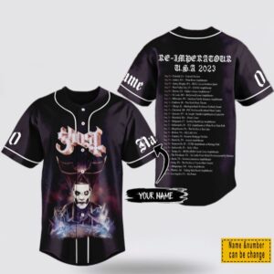 Custom Name And Number Ghost Rock Band Baseball Jersey Shirt