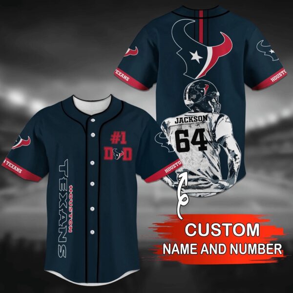 Custom Name And Number Houston Texans NFL Baseball Jersey Shirt