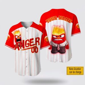 Custom Name And Number Inside Out Anger Baseball Jersey Shirt