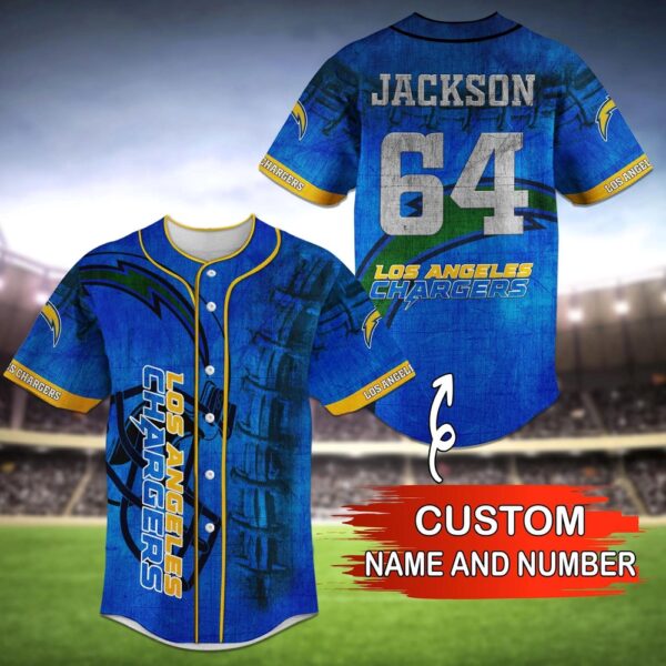 Custom Name And Number  Los Angeles Chargers NFL Baseball Jersey Shirt