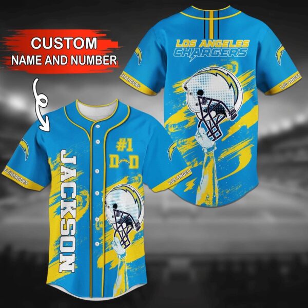 Custom Name And Number Los Angeles Chargers NFL Fan Baseball Jersey Shirt