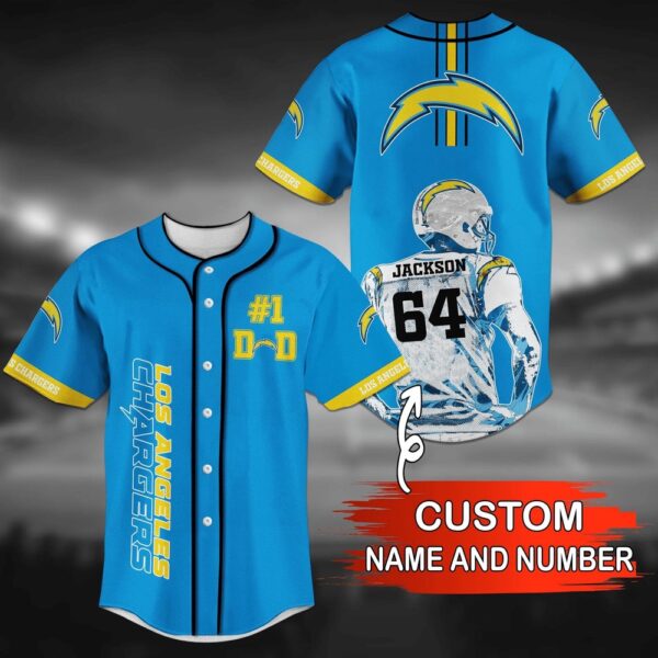 Custom Name And Number Los Angeles Chargers NFL For Fan Baseball Jersey Shirt