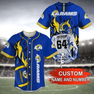 Custom Name And Number Los Angeles Rams NFL Baseball Jersey Shirt