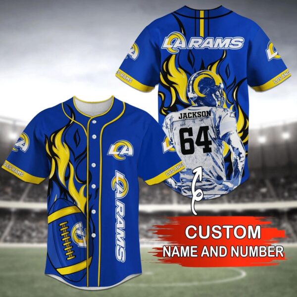 Custom Name And Number Los Angeles Rams NFL  Baseball Jersey Shirt