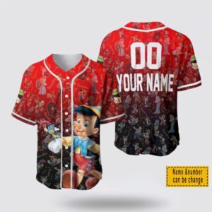 Custom Name And Number Love Pinocho Cartoon Movie Baseball Jersey Shirt