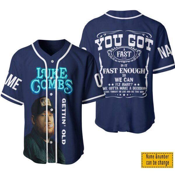 Custom Name And Number Lukee Comb Baseball Jersey Shirt