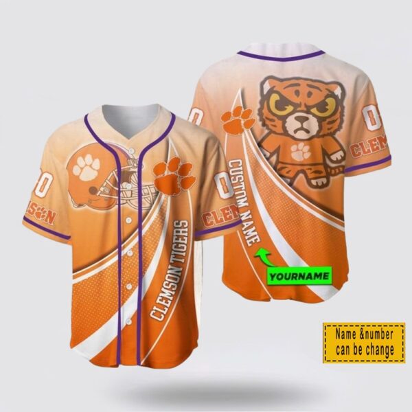 Custom Name And Number NCAA Clemson Tigers Baseball Jersey Shirt