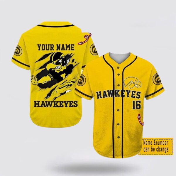 Custom Name And Number NCAA Iowa Hawkeyes Baseball Jersey Shirt