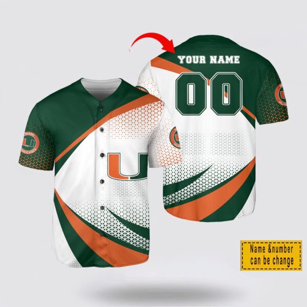 Custom Name And Number NCAA Miami Hurricanes Baseball Jersey Shirt