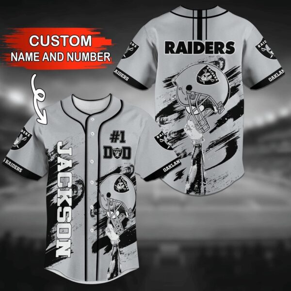 Custom Name And Number Oakland Raiders NFL Baseball Jersey Shirt