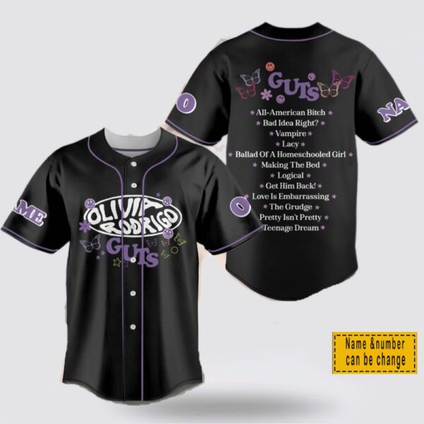 Custom Name And Number Olivia Rodrigo Guts Album Tracklist Baseball Jersey Shirt