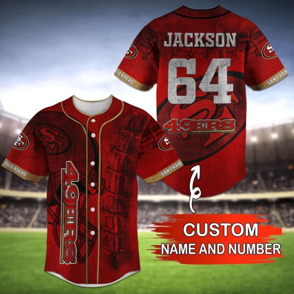 Custom Name And Number San Francisco 49ers NFL Baseball Jersey Shirt