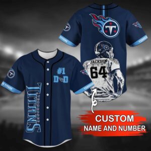 Custom Name And Number Tennessee Titans NFL Baseball Jersey Shirt 1