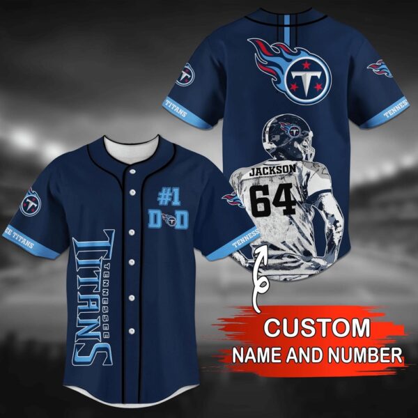 Custom Name And Number  Tennessee Titans NFL Baseball Jersey Shirt