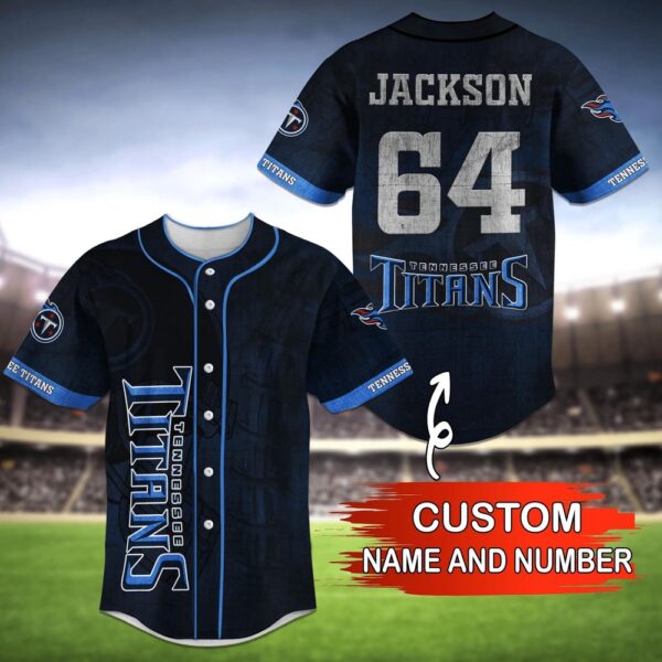 Custom Name And Number  Tennessee Titans NFL Baseball Jersey Shirt