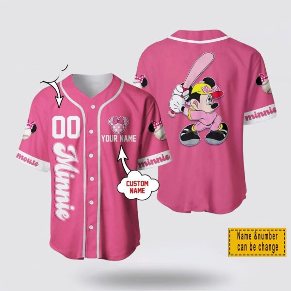 Custom Name And Number ickey Cartoon Baseball Jersey Shirt