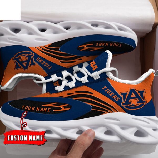 Custom Name Auburn Tigers Blue And Orange NCAA Name Max Soul Shoes