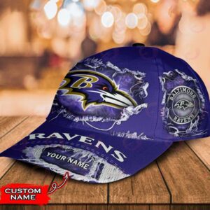 Custom Name Baltimore Ravens NFL Baseball Classic Cap 3