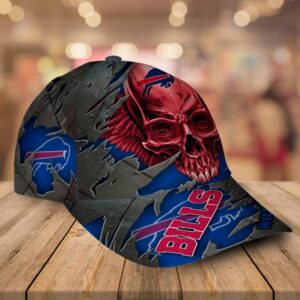 Custom Name Buffalo Bills NFL Skull Baseball Cap 2