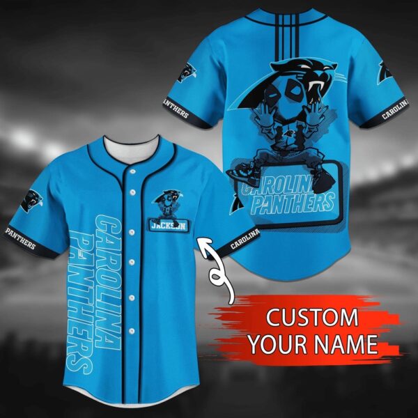 Custom Name  Carolina Panthers NFL Baseball Jersey Shirt