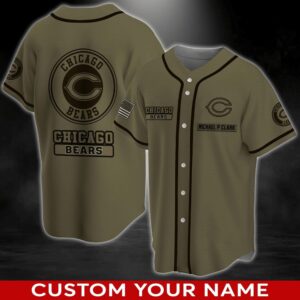 Custom Name Chicago Bears NFL Baseball Jersey Shirt