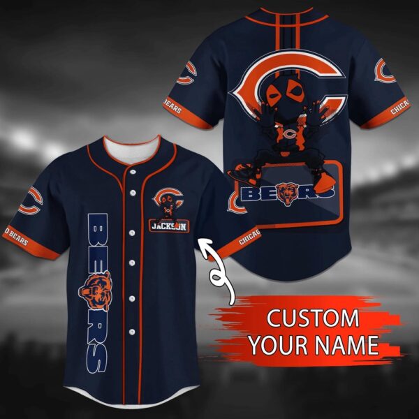 Custom Name Chicago Bears NFL Baseball Jersey Shirts