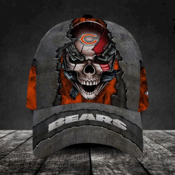 Custom Name Chicago Bears NFL Skull Chain Baseball Classic Cap