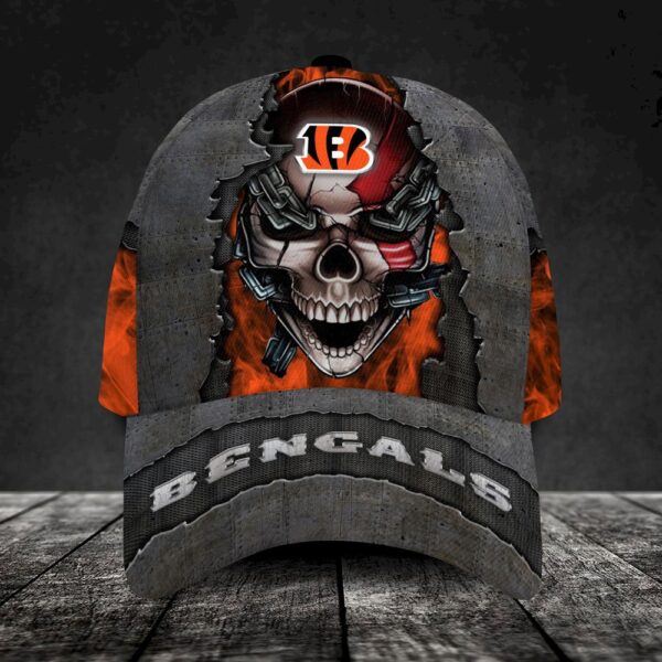 Custom Name Cincinnati Bengals NFL Skull Chain Baseball Classic Cap