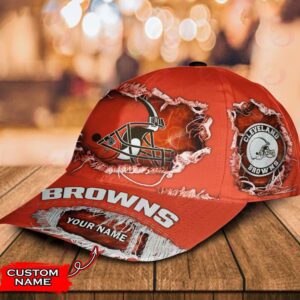 Custom Name Cleveland Browns NFL Baseball Classic Cap 3