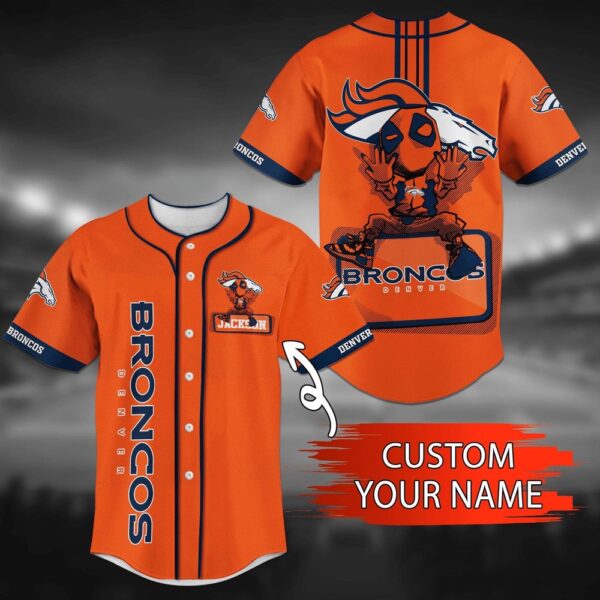 Custom Name Denver Broncos NFL Baseball Jersey Shirt