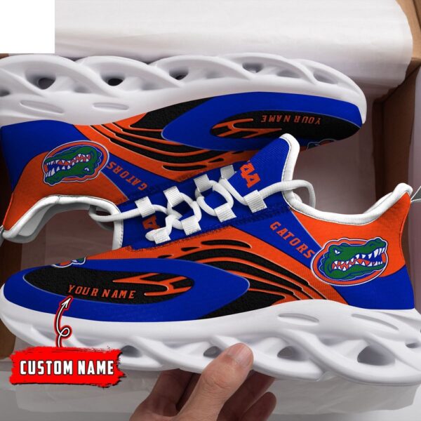 Custom Name Florida Gators Blue And Orange NCAA Name Max Soul Shoes