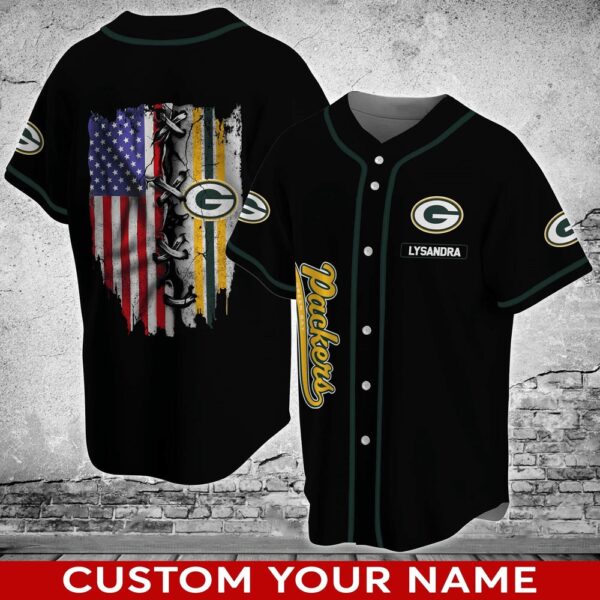 Custom Name Green Bay Packers NFL Baseball Jersey Shirt