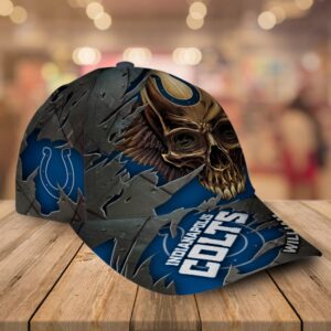 Custom Name Indianapolis Colts NFL Skull Baseball Cap 2